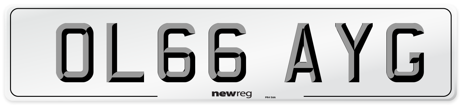 OL66 AYG Number Plate from New Reg